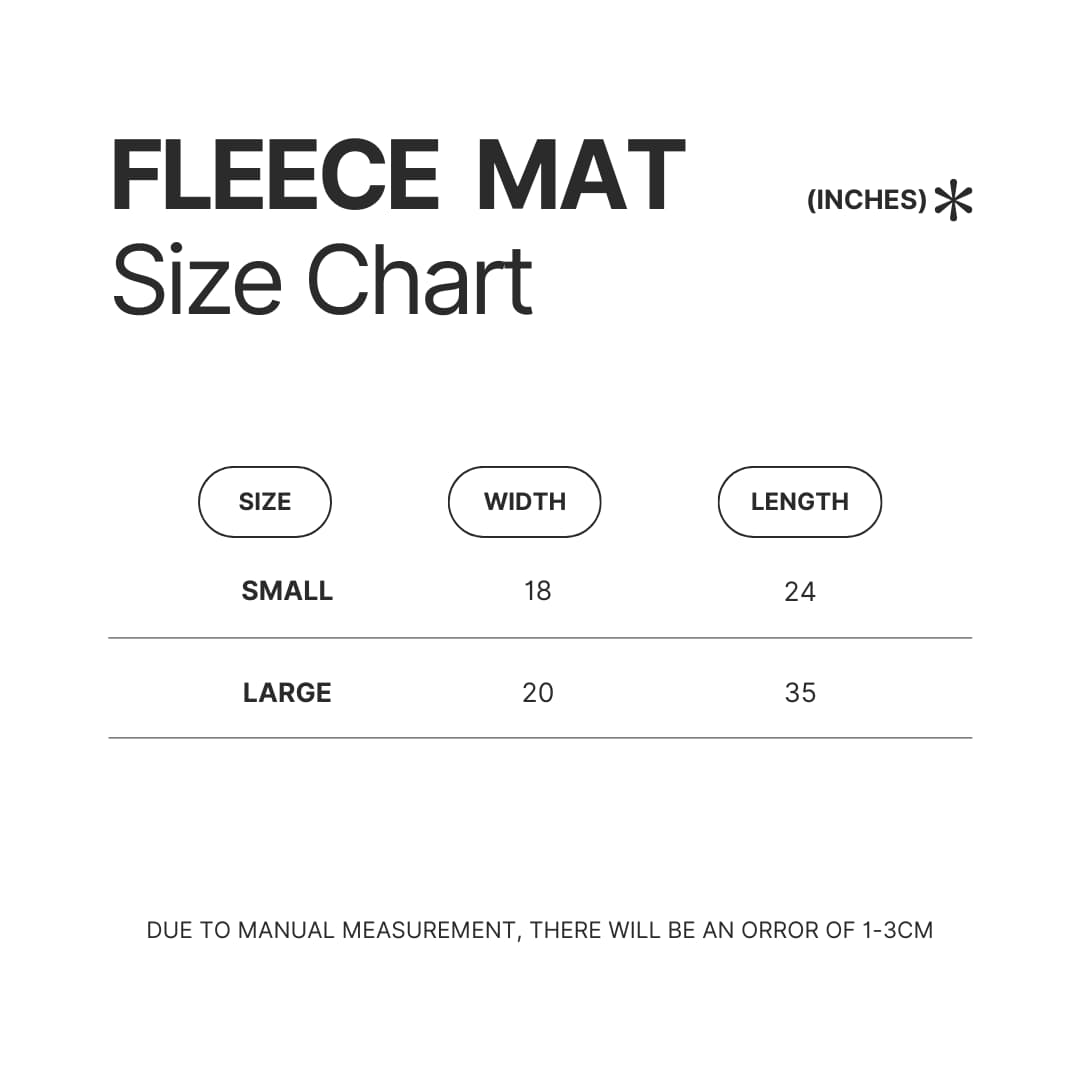 Fleece Mat Size Chart - Undertale Merch