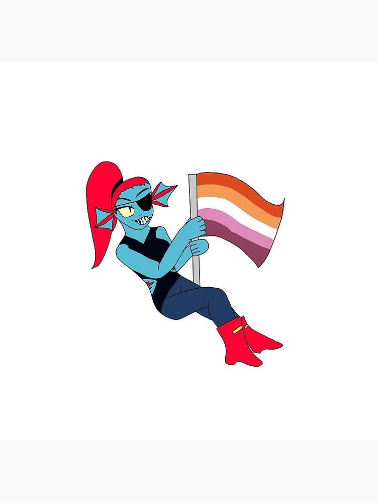 Undyne Lesbian Pride Undertale Throw Pillow - Image 2