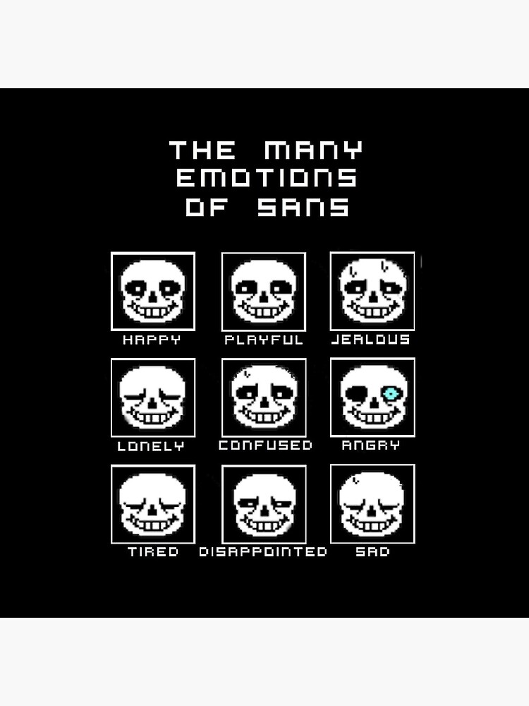 The Many Emotions Of Sans Undertale Throw Pillow - Image 2