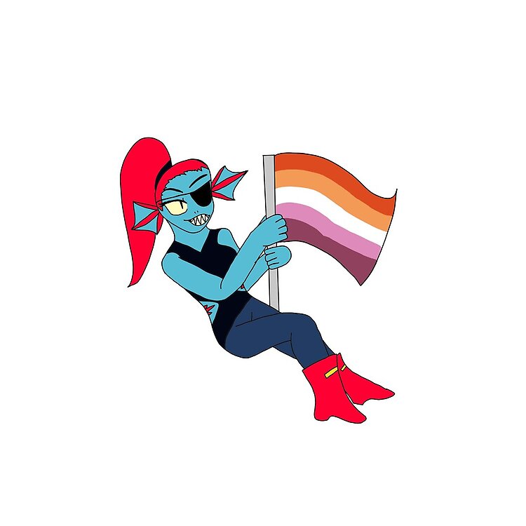 Undyne Lesbian Pride Undertale Tote Bag - Image 2