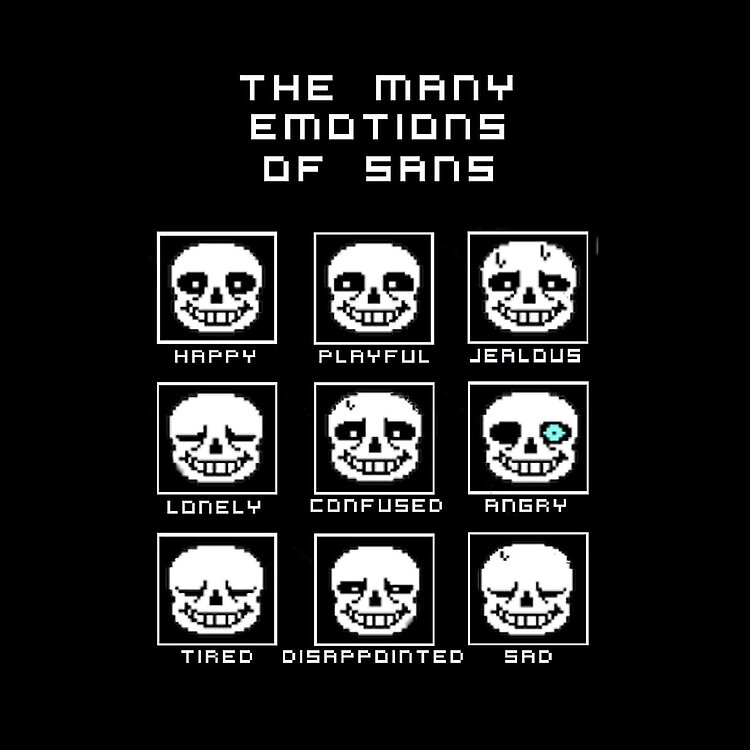 The Many Emotions Of Sans Undertale Tote Bag - Image 2