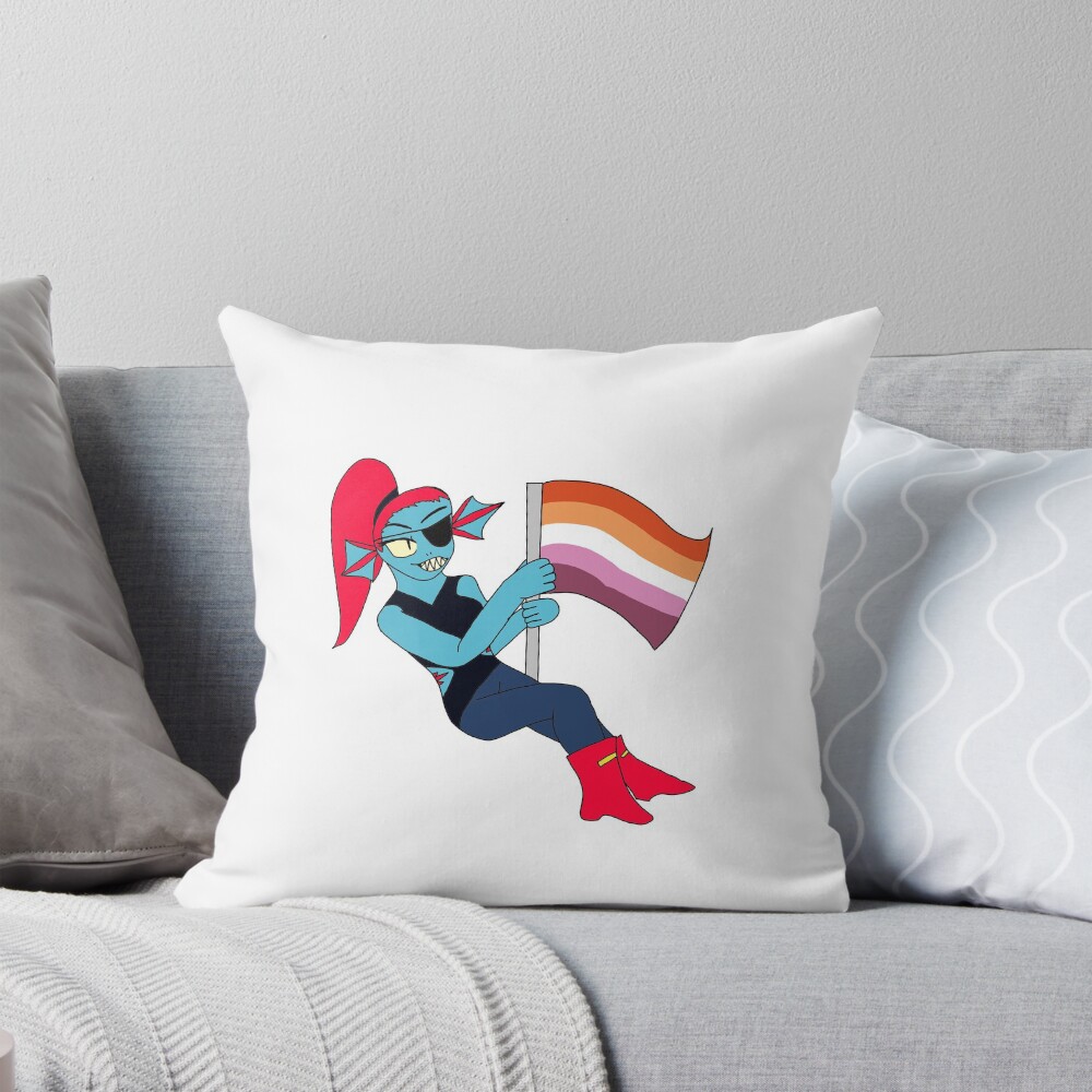 Undyne Lesbian Pride Undertale Throw Pillow