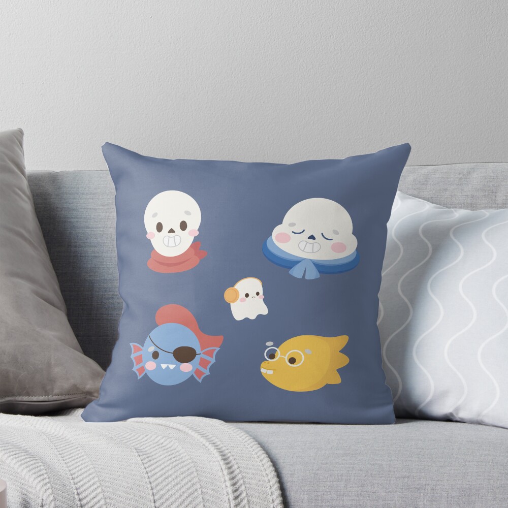 The Undertale Gang Throw Pillow