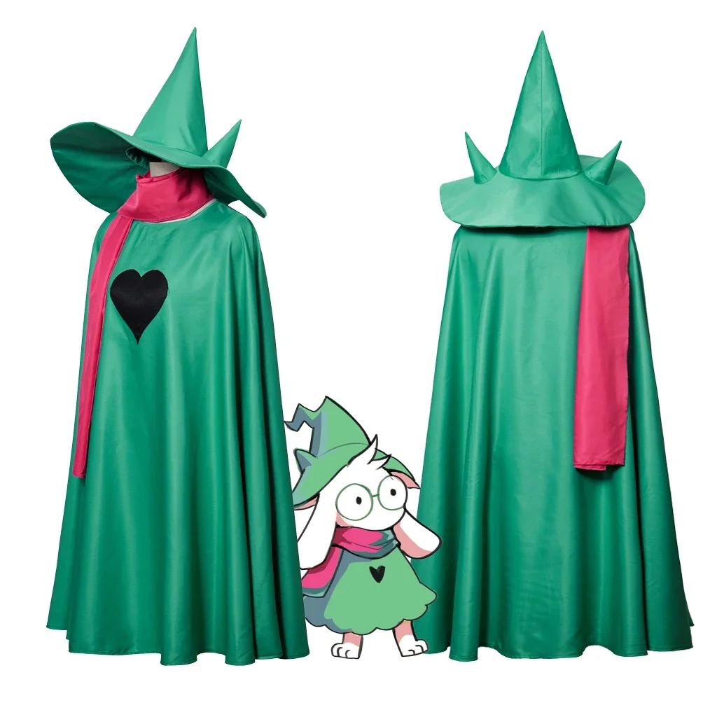Undertale Ralsei Cosplay Costume Cloak With Scarf Hat - Image 2