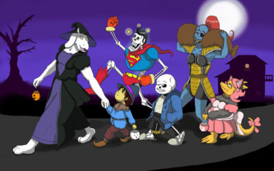 undertale halloween trick or treating by trelock d9eojak fullview - Undertale Merch
